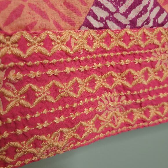 Sigrid Olsen Pink Tank Top Women's Size S Colorful Geometric Cotton Boho Blouse - Picture 4 of 7